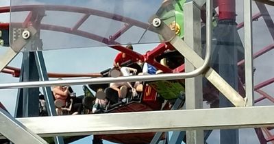 Screaming kids 'stuck 20ft in air on rollercoaster' at theme park