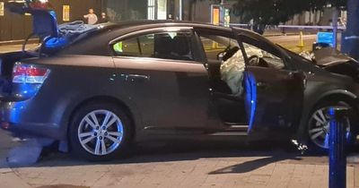 Man arrested on suspicion of dangerous driving after car hits three pedestrians in city centre