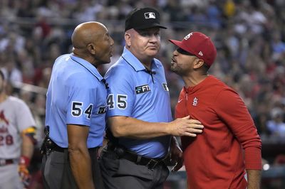 A new lip-reading of Oliver Marmol’s recent ejection shows him allegedly telling the ump he needs to ‘(expletive) retire’