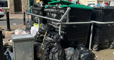 Piles of rubbish blight Ayr town centre as week-long strike has impact