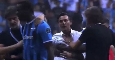 Former Liverpool striker almost comes to blows with his own manager during heated on-field row