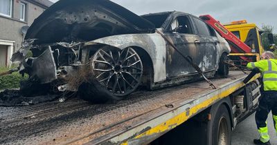 Motor torched by bungling firebomb thug who set himself alight before fleeing scene on Scots street