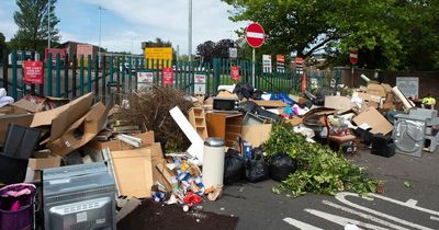 Huge mountain of rubbish builds outside Scots dump as bin strikes continue across country