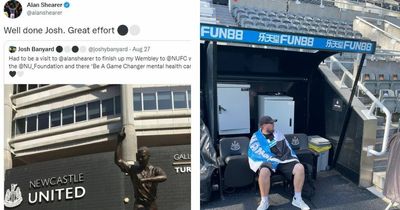 Newcastle fan completes mammoth walk from Wembley to St James' Park and gets Alan Shearer's support
