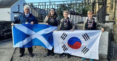Falkirk Scouts heading for adventure at worldwide event given flags ahead of trip