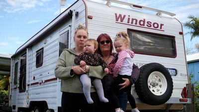 Grandparents move into a caravan in their driveway to help daughter's young family in rental crisis