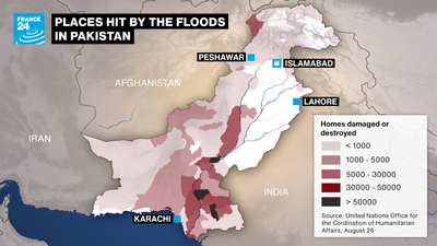 Half a million homeless after deadly floods leave a third of Pakistan underwater