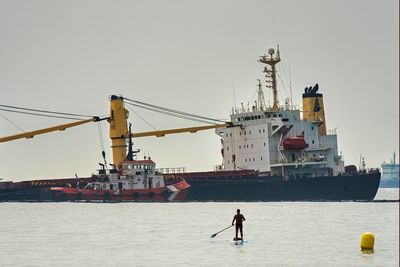 Cargo ship beached after collision in Bay of Gibraltar