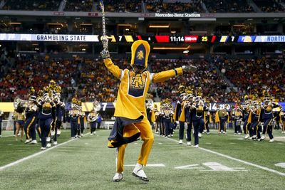 Watch: Brad Holmes tells NC A&T marching band they’re playing Lions halftime show