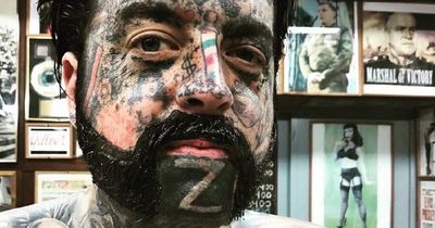 Deluded man gets 'Z' tattoo on his face in support of Vladimir Putin's evil war