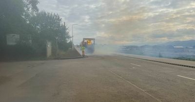 Edinburgh workmen burn off new double yellow lines after residents complained