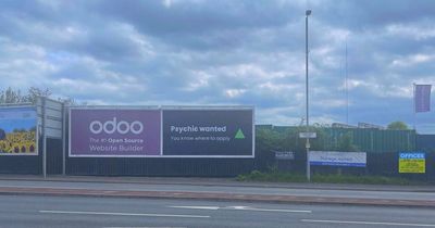 Man splashes cash on huge billboard advert for psychic in Manchester with no contact information... because genuine mediums 'know where to apply'