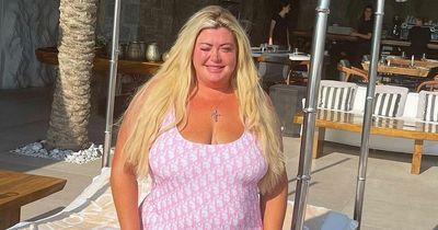 Make-up free Gemma Collins shows off natural beauty in a pink Dior swimsuit in Greece
