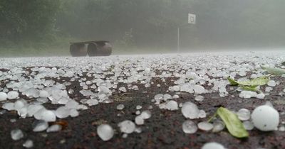 Baby dies after being hit by giant hailstone the 'size of golfball' during storm in Spain