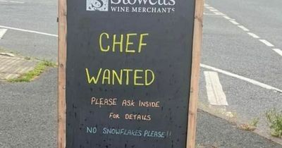 Cheshire pub advertising for chef says 'snowflakes' need not apply after 'flaky' employees