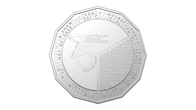 Australian Signals Directorate releases coin with secret code to mark cyber-spy agency's 75th anniversary