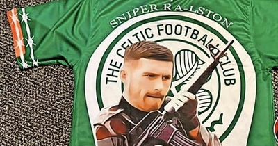 Bootleg Celtic tops featuring Anthony Ralston as IRA gunman being sold online