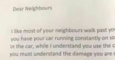 Neighbour's brutal note slams mum for using the car to get her kids to sleep