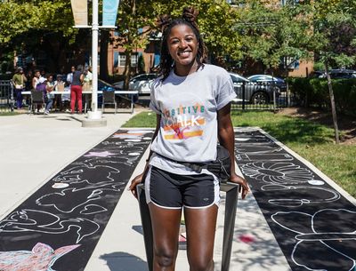 For these children, a colorful piece of chalk is a powerful tool for self-expression