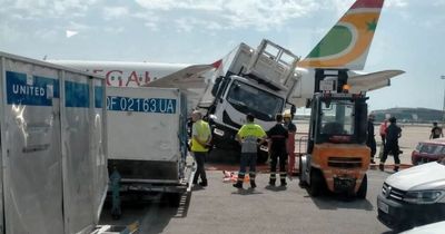 Giant passenger plane crashes into lorry during take-off at busy airport