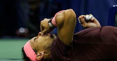 Rafael Nadal cuts his own nose with racket as it bounces off court in US Open win