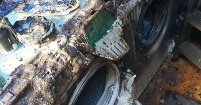 Warning after fire destroys washing machine and dryer