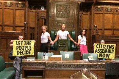 Climate change protesters 'superglued around House of Commons speaker's chair'