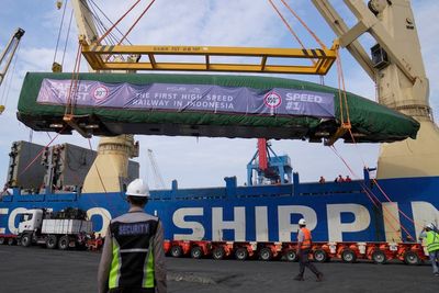 First Chinese-made high-speed train cars arrive in Indonesia