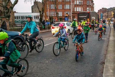 UK first as Scots youngsters stop traffic with new device while cycling to school