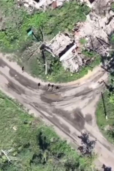 Group Of Russian Soldiers Hit By Ukrainian Ordnance On Eastern Front