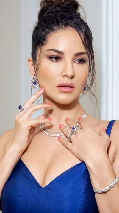 Pics: Sunny Leone raises glam quotient in blue wear