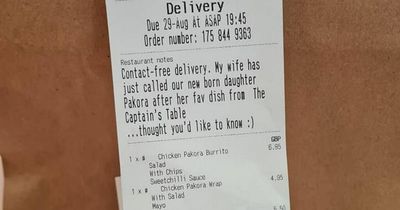 JustEat restaurant responds as new mum names baby after favourite dish