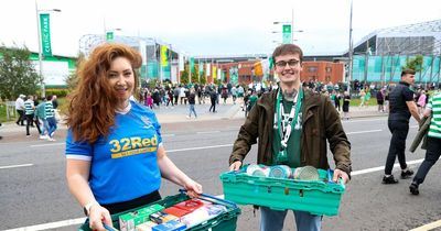 Celtic and Rangers fans team up for food bank collection outside Parkhead ahead of Old Firm clash
