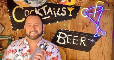 Belfast man creates 'secret tropical bar' in garden as birthday present for husband