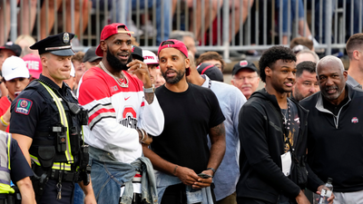 LeBron, Bronny James Attend Ohio State-Notre Dame Season Opener