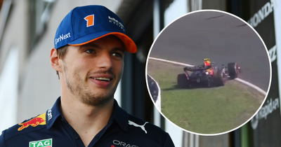 Sergio Perez reacts after qualifying spin which helped Max Verstappen take Dutch GP pole