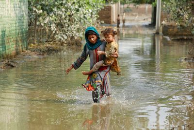 Flood-hit Pakistan breaches lake to avert overflow