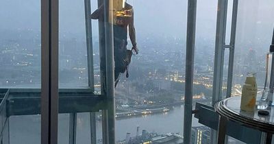 Couple's shock at seeing barefoot man climb past their window at the Shard 40 floors up