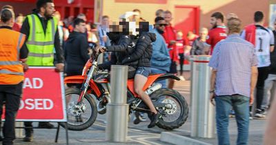 'Nightmare' moment men on scrambler bike crash into fans outside Anfield