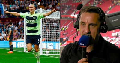 Gary Neville makes 'unfair' Erling Haaland complaint with bold Man City prediction