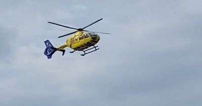 Air ambulance lands after woman hit by car
