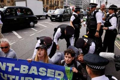 Animal Rebellion: Eight arrested after eco protest outside Conservative leadership conference
