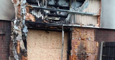 Family home bursts into flames as mum and children watch on