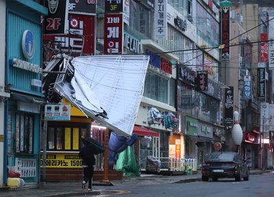 Typhoon Hinnamnor rips across S.Korea's industrial south, two dead