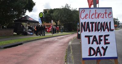 Unions use National TAFE Day event in Tighes Hill to call for action on teacher shortages