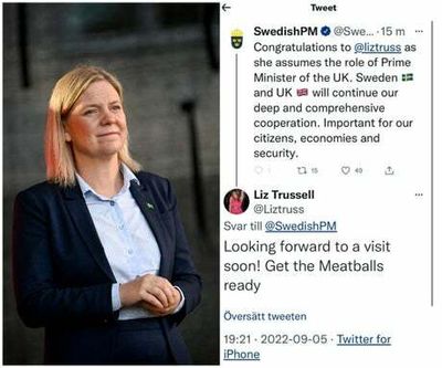 ‘Thanks babe’: Even Sweden’s PM has been tweeting the wrong Liz Truss