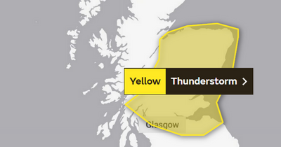 Thunderstorm alert issued in Scotland as seven hours of lightning and torrential rain to hit