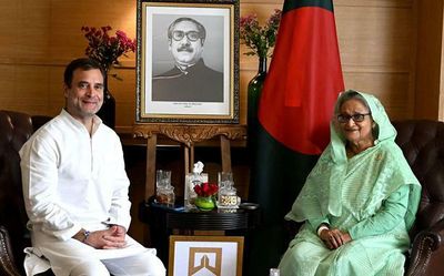 Rahul Gandhi meets Bangladesh Prime Minister Sheikh Hasina