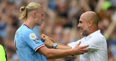 Pep Guardiola reacts as Erling Haaland adds to "incredible" Champions League record