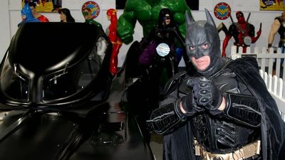 Batman might fight crime by night, but still has to drive to collect his groceries by day